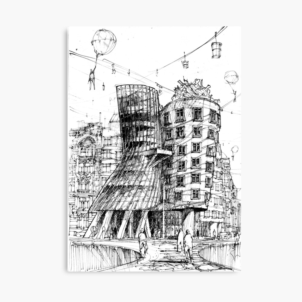 Sketch: dancing house |Frank Gehry . . . . . . #architecture  #architecturelovers #arxhitecturesketch #architecturestudent #architect  #ar... | Instagram