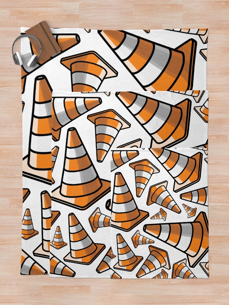Alternate view of Traffic Cone - Orange and White Throw Blanket
