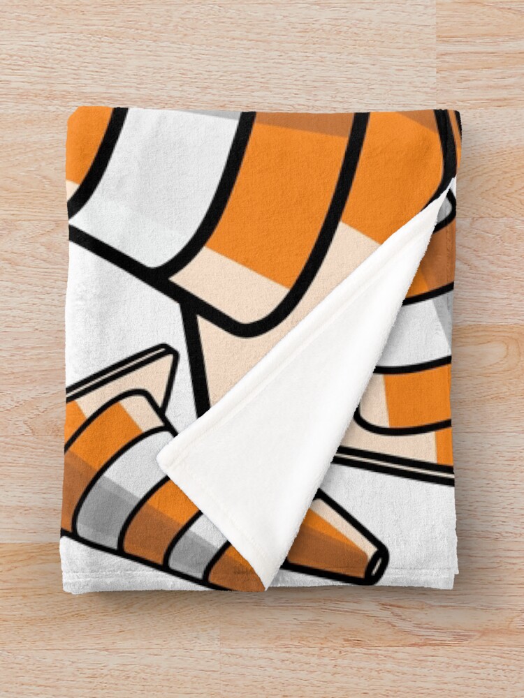 Alternate view of Traffic Cone - Orange and White Throw Blanket