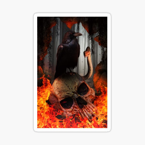 Ravens Skull Sticker