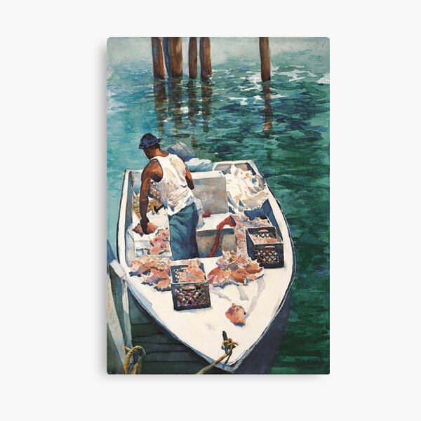 Conch Fisherman Canvas Print