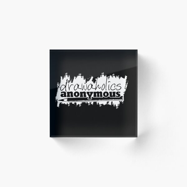 Drawaholics Logo White Acrylic Block