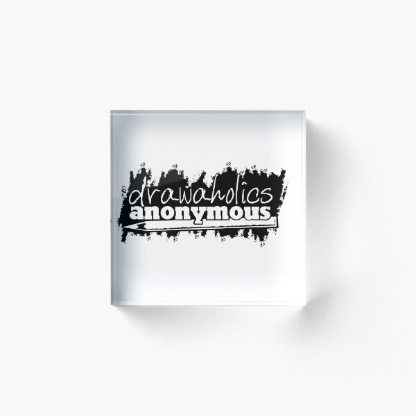 Drawaholics Logo Black Acrylic Block