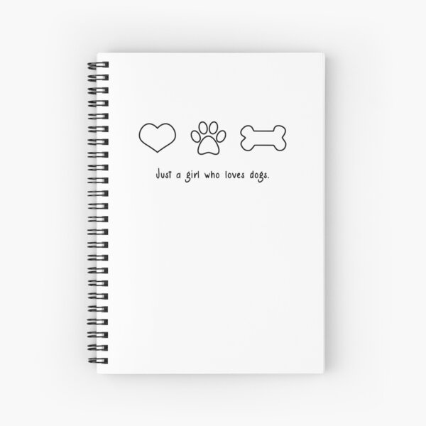 Item preview, I'm Just A Girl Who Loves Dogs - Heart, Paw Print, Dog Bone - On White designed and sold by Camille Woodward.