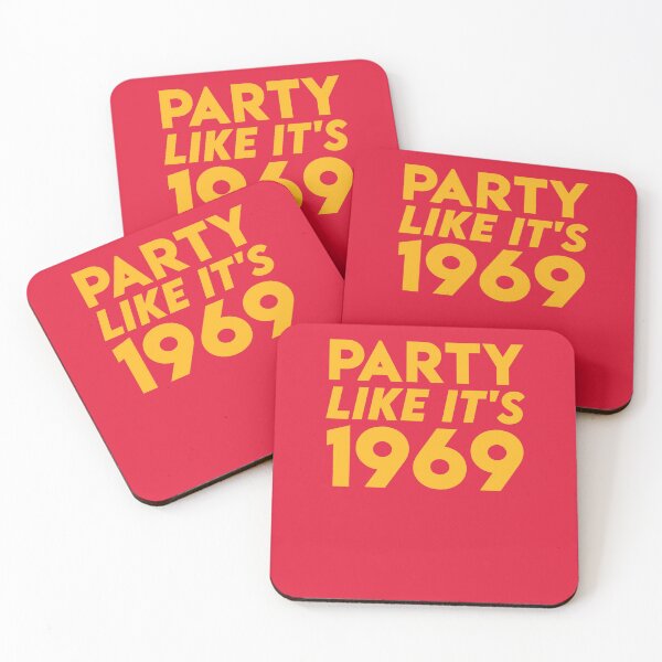 KC Kansas City 2020 Party Like It's 1969 KC Fan Arrowhead Red Kingdom T-Shirt Coasters (Set of 4)