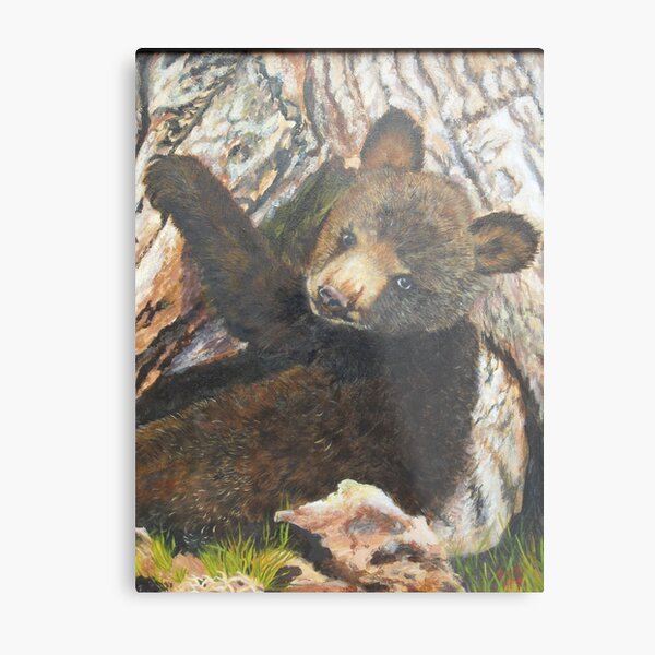 Bear Cub-Where's my mama? Metal Print