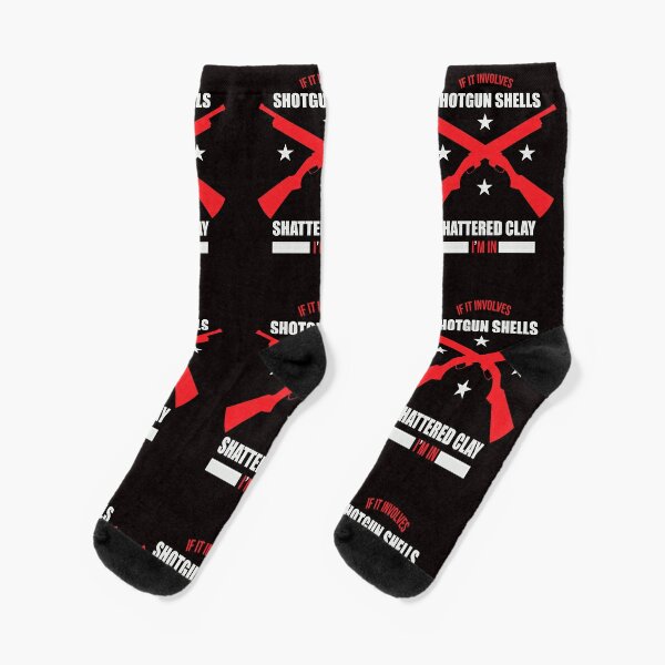 Shotgun Shell Shattered Skeet Trap Shoot Socks