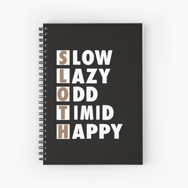SLOTH Typography Design Spiral Notebook