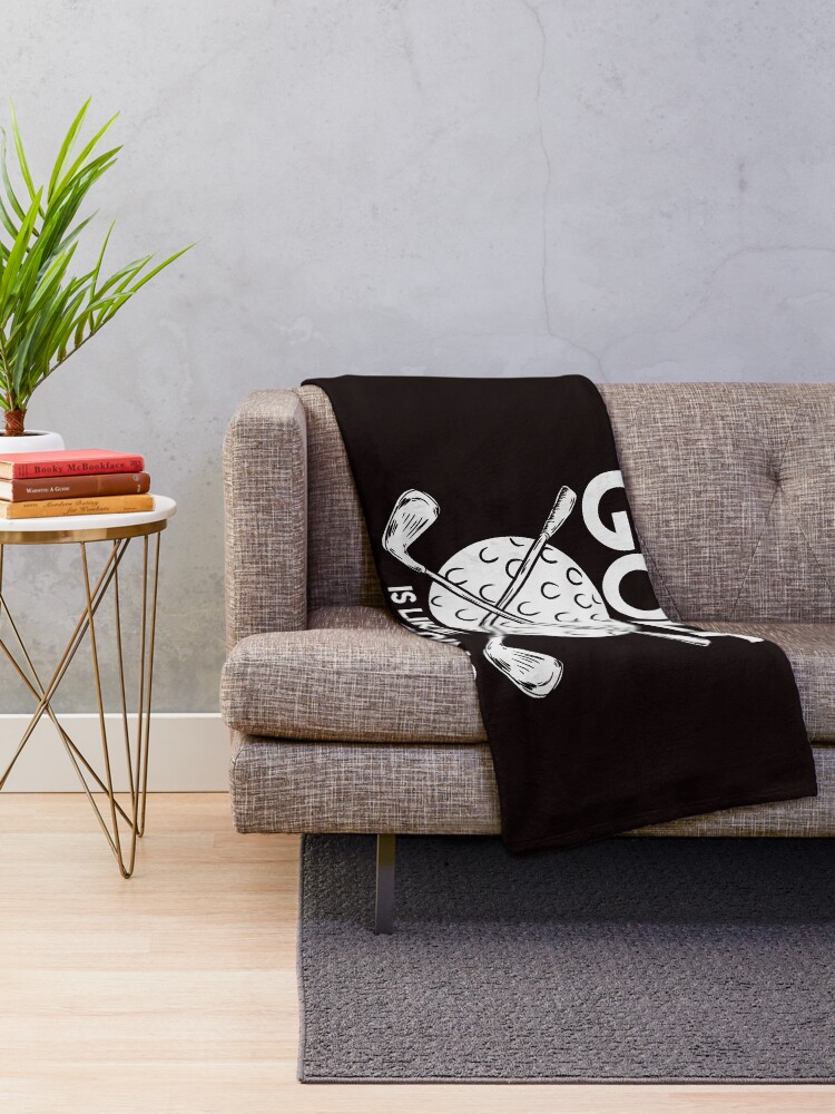 Alternate view of Golf Golf Player Golf Ball Golf Clubs Throw Blanket