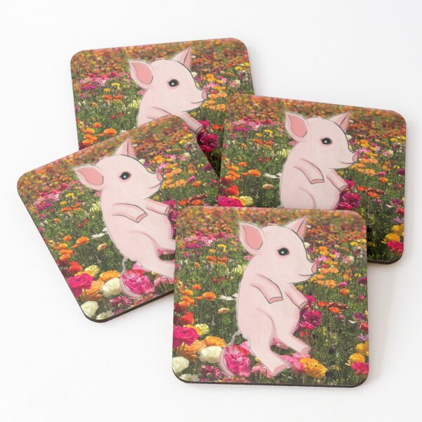 Item preview, Piggy in Flower Field designed and sold by missmermaid1990.