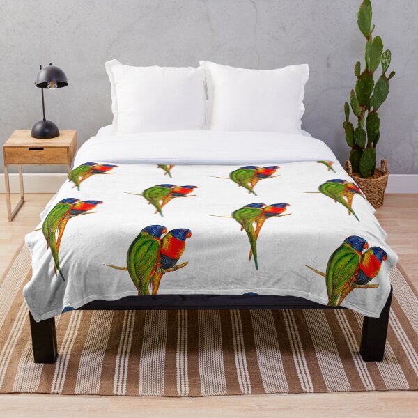 Rainbow Lorikeet Bird Australian Throw Blanket