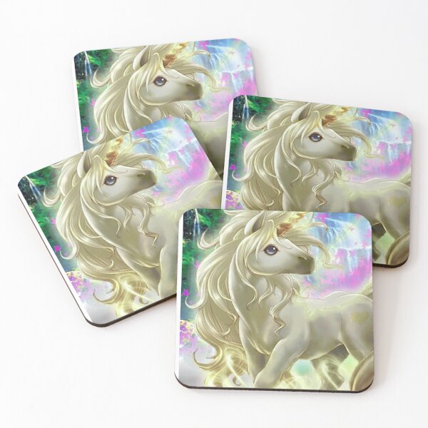 Item preview, Unicorn with Halo Long Hair Front of Waterfall designed and sold by Rowena Jones.