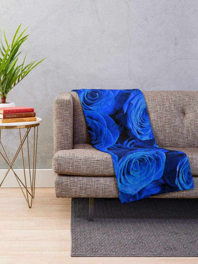 Blue Floral Bouquet Blanket