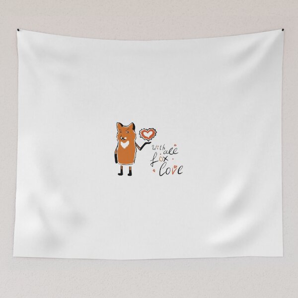 Aperçu de l'œuvre Love, Heart, Fox, Funny, Birthday, Valentine's day, Gift, Idée cadeau, créée et vendue par Fiesta1000.