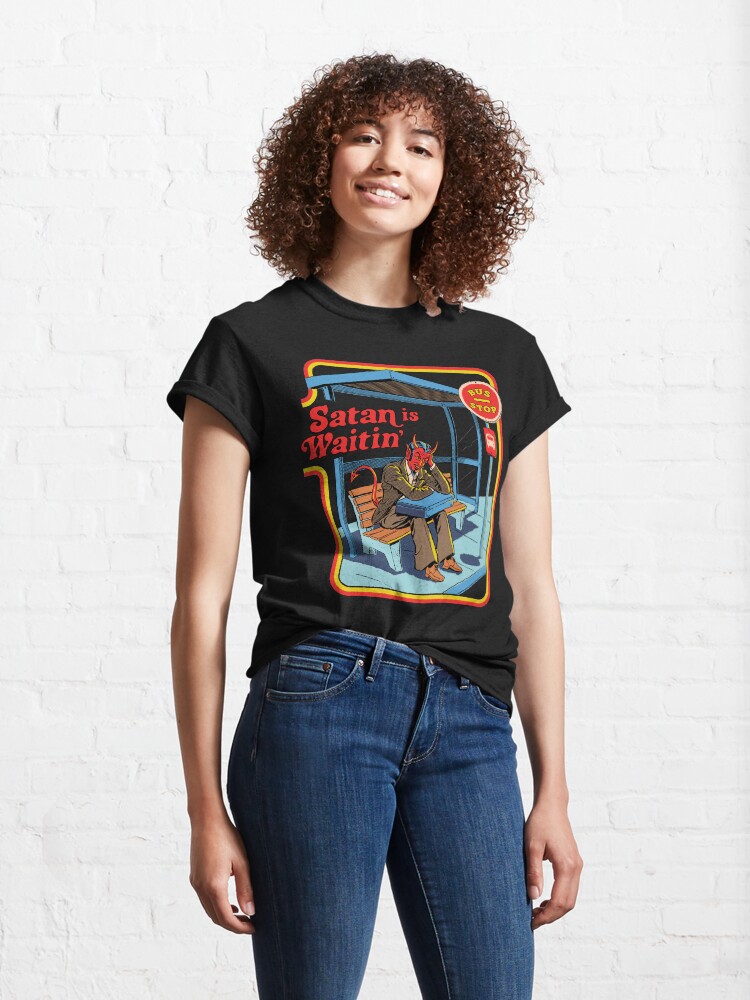 Alternate view of Satan is Waitin' Classic T-Shirt
