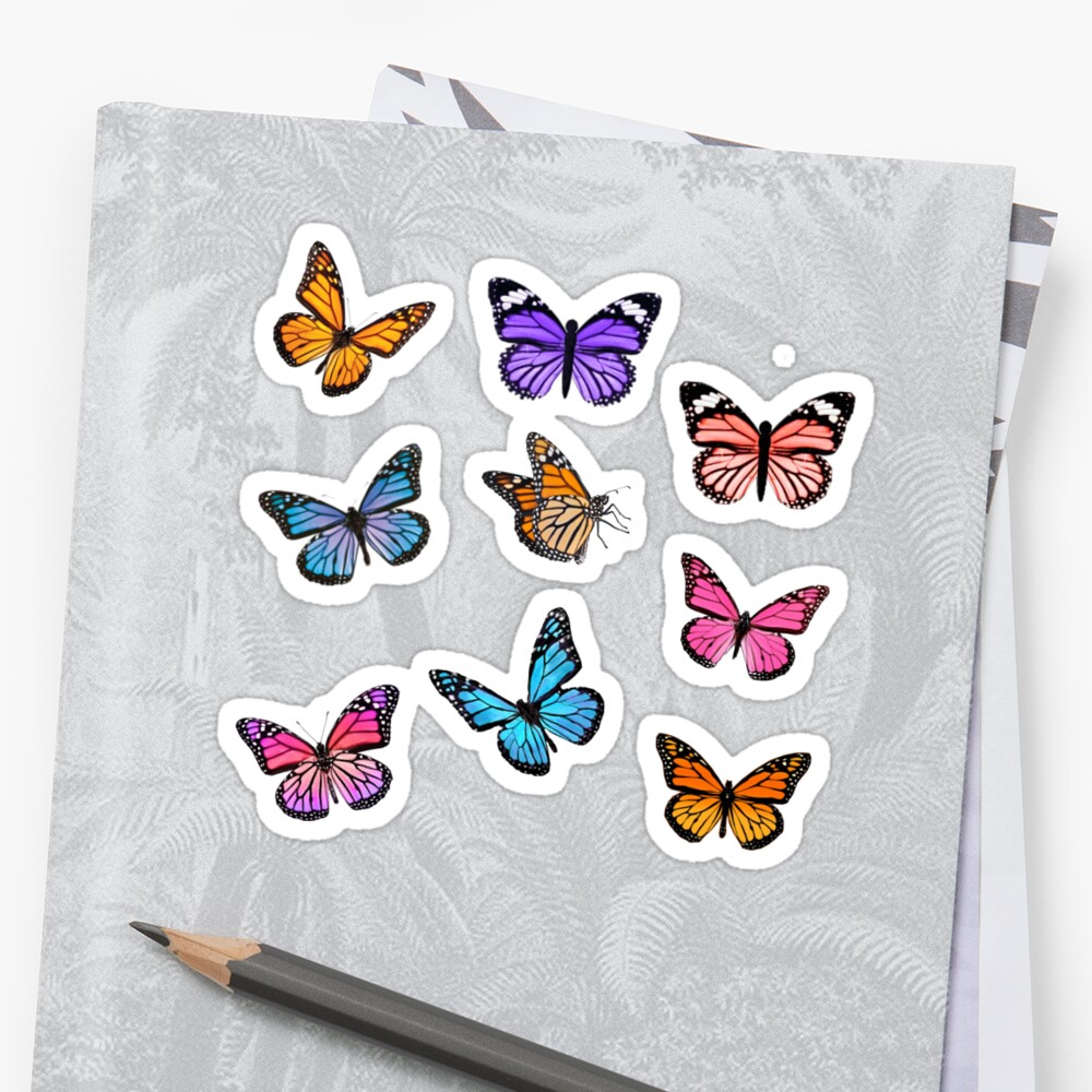 Butterfly Sticker Set Sticker By Rosyrebelshop Redbubble 8113