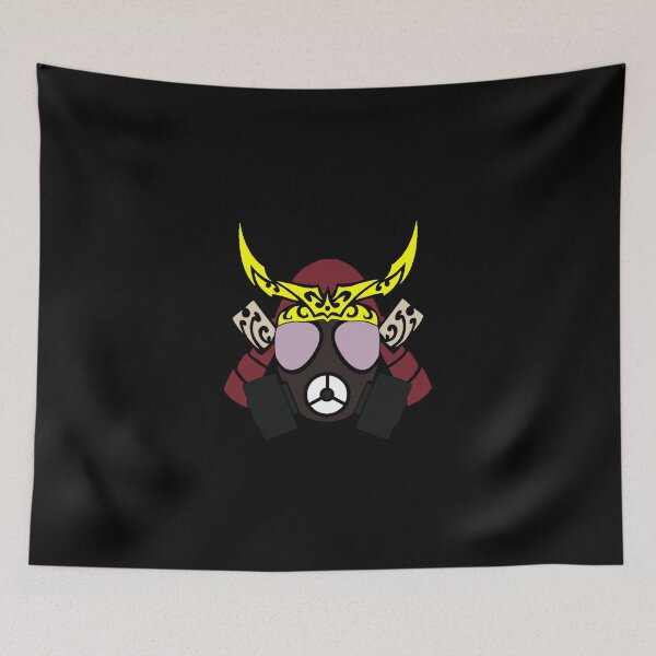 Item preview, Samurai in gasmask graphic designed and sold by ScapegoatPrints.