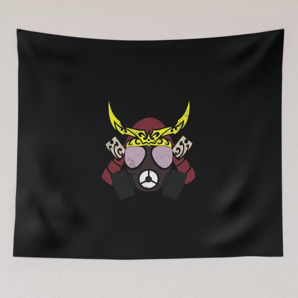 Item preview, Samurai in gasmask graphic grunge designed and sold by ScapegoatPrints.