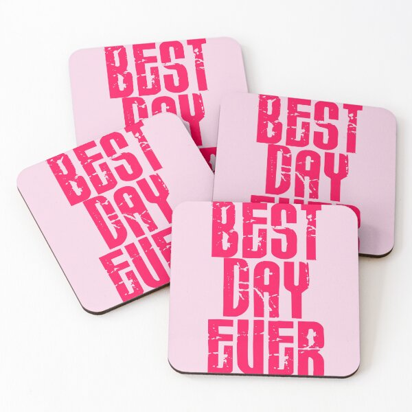 Item preview, Best day Ever - Bright pink - Print designed and sold by Skippingbird.