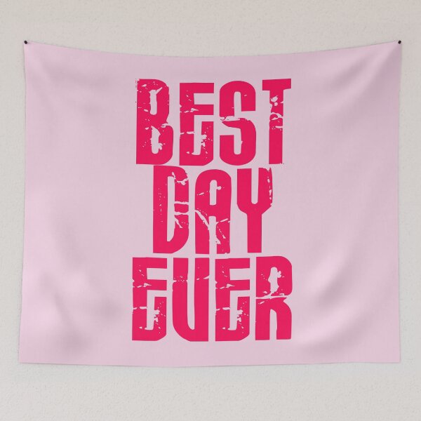 Item preview, Best day Ever - Bright pink - Print designed and sold by Skippingbird.