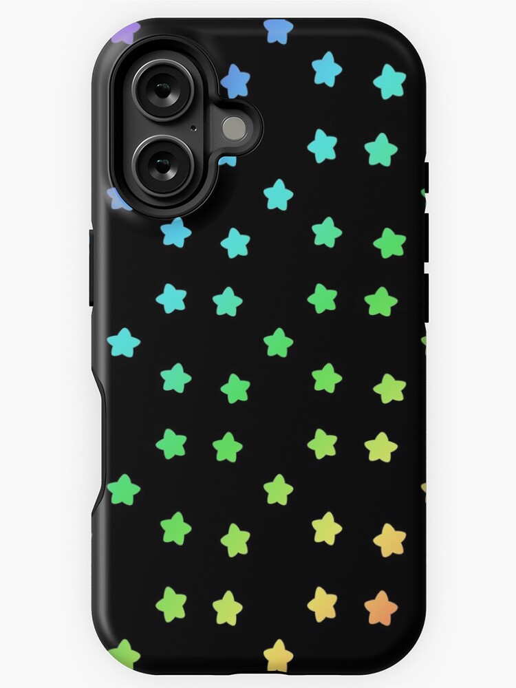 Imagen 1 de 4, Funda de iPhone con la obra Patrón de estrellas del arco iris negro, diseñada y vendida por BiscuitSnack.