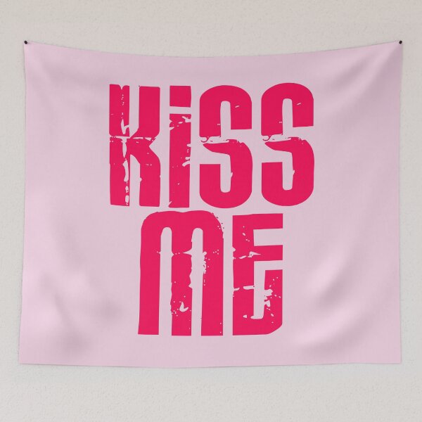 Item preview, Kiss me - Bright pink - Print designed and sold by Skippingbird.