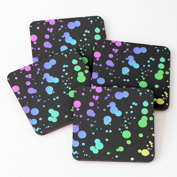 Item preview, Rainbow Spots pattern Black designed and sold by BiscuitSnack.