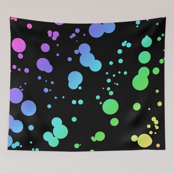 Item preview, Rainbow Spots pattern Black designed and sold by BiscuitSnack.