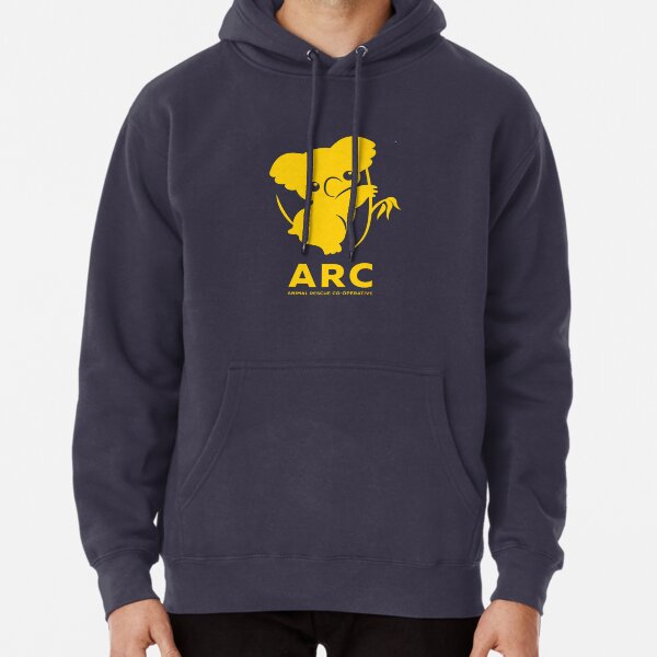 Katie the ARC Koala - we are working hard for you little one - in yellow Pullover Hoodie