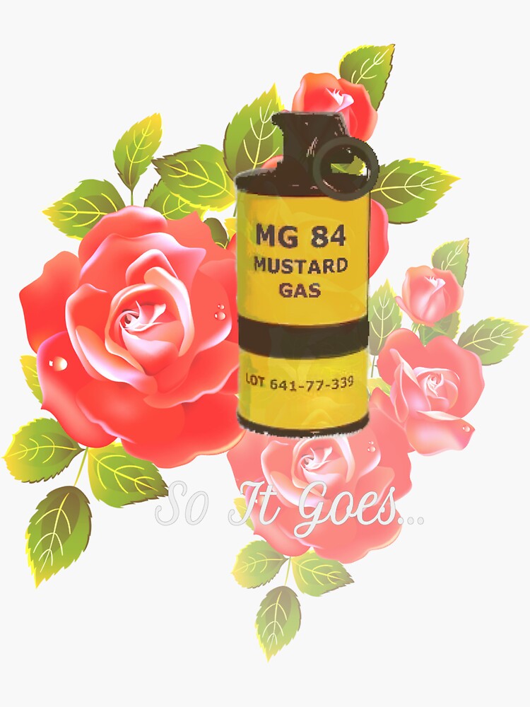 "Mustard Gas & Roses" Sticker for Sale by ellatriesart Redbubble