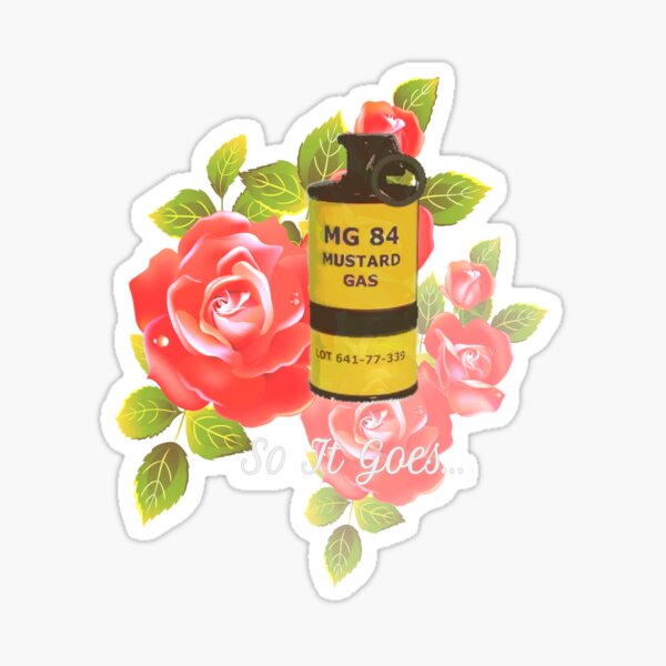 "Mustard Gas & Roses" Sticker for Sale by ellatriesart Redbubble