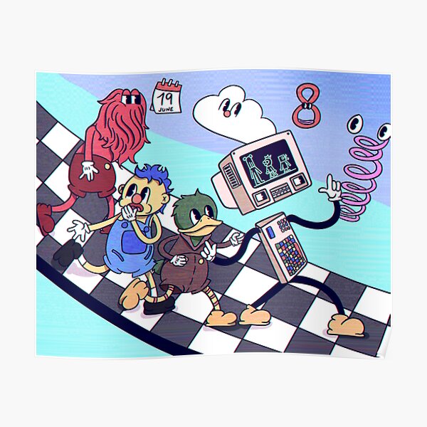 Rubberhose Don't Hug Me I'm Scared Computer Fan Art Poster