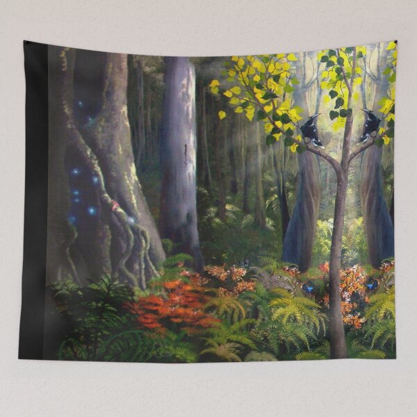 Item preview, Australian rainforest painting repeat pattern designed and sold by Sylvan Myst.