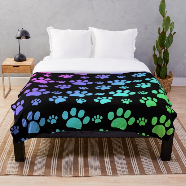 Item preview, Rainbow Paw Pattern Black designed and sold by BiscuitSnack.
