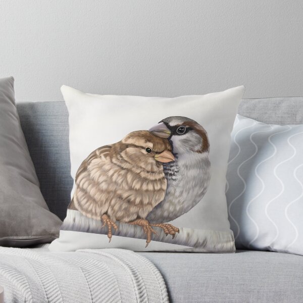 Item preview, House sparrows on a birch branch designed and sold by Mehu.
