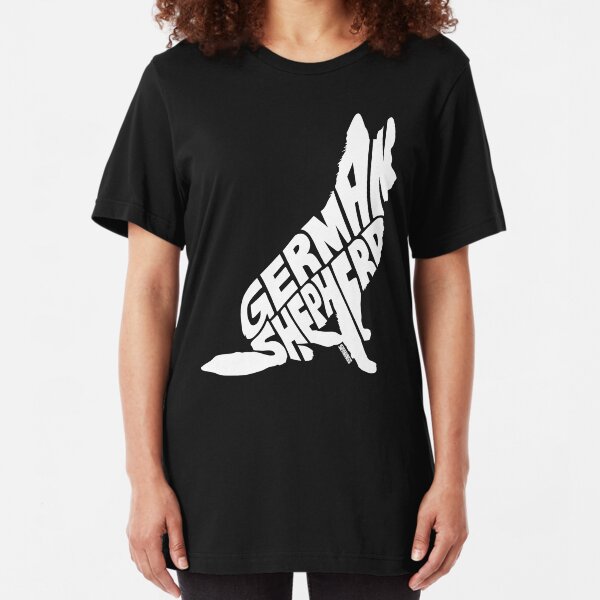 German Shepherd White Slim Fit T-Shirt