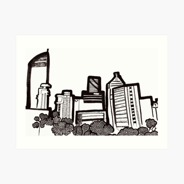 Brisbane City Skyline - View from Kangaroo Point Art Print
