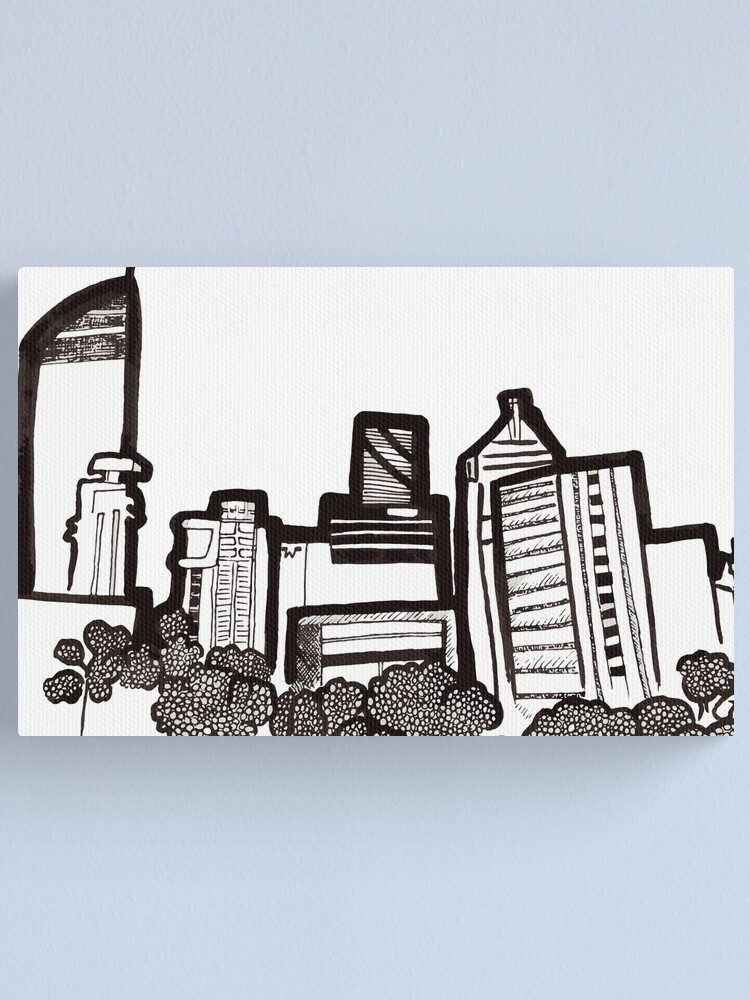 Alternate view of Brisbane City Skyline - View from Kangaroo Point Canvas Print