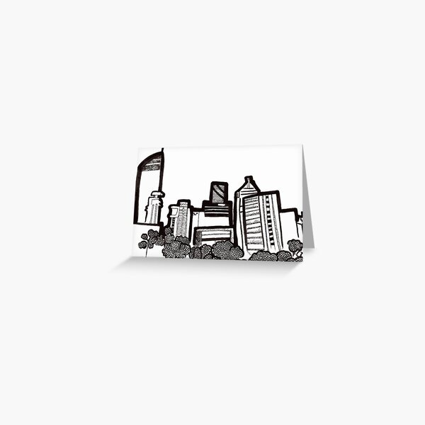 Brisbane City Skyline - View from Kangaroo Point Greeting Card