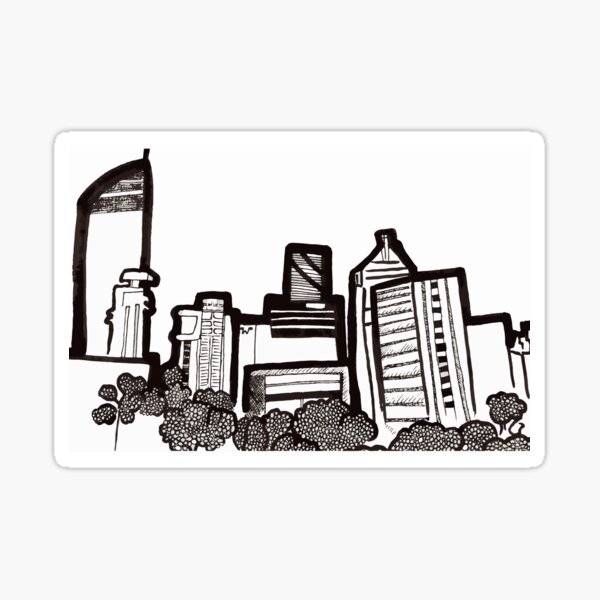 Brisbane City Skyline - View from Kangaroo Point Sticker