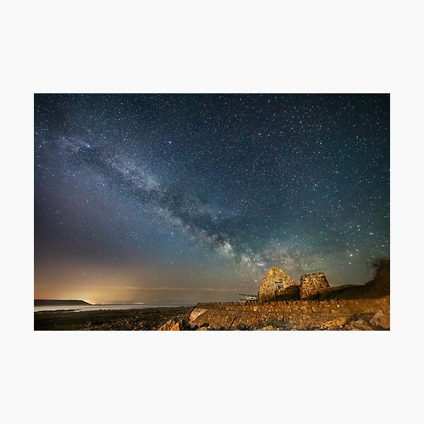 Port Eynon Salt House and the Milky Way Photographic Print