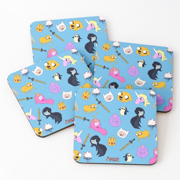 Adventure Time pattern Coasters (Set of 4)