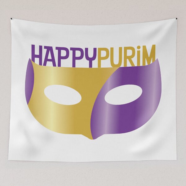 Item preview, Purple Gold Happy Purim and mask designed and sold by sigdesign.