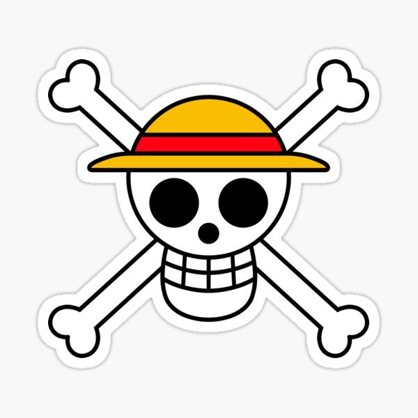 Straw Hat Pirates Luffy Symbol Sticker Logo One Piece Png Blackbeard ...