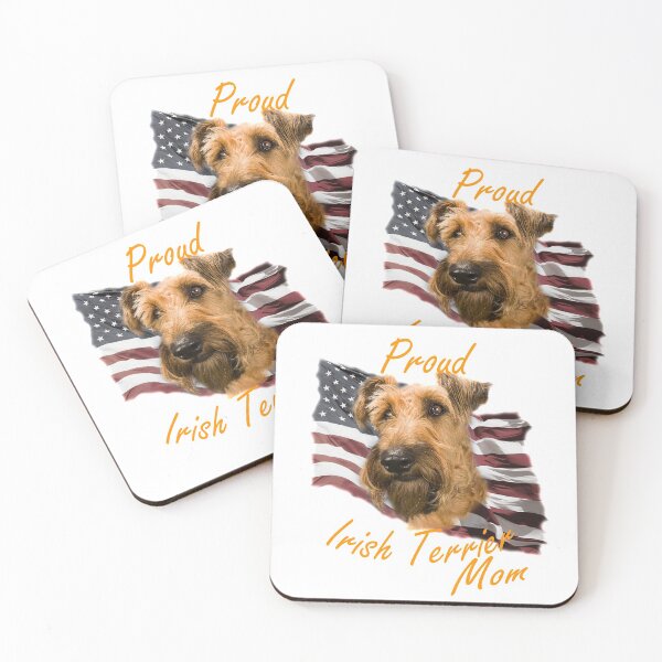 Artikelvorschau, Stolze Irish Terrier-Mutter - US-Flagge entworfen und verkauft von SadSacDesigns.