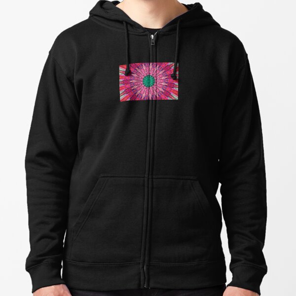 Circle print Zipped Hoodie