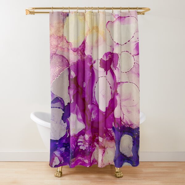 Inking in Purple Shower Curtain