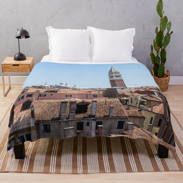 Item preview, Classic Venetian - Terracotta Rooftops with Saint Mark Basilica Domes and Bell Tower designed and sold by Georgia Mizuleva.