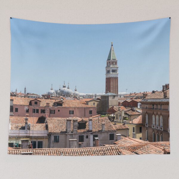 Item preview, Classic Venetian - Terracotta Rooftops with Saint Mark Basilica Domes and Bell Tower designed and sold by Georgia Mizuleva.