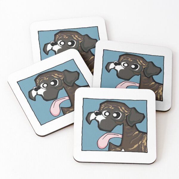 Item preview, Boxer - Brindle (Face) WHITE BG designed and sold by TheChicken.